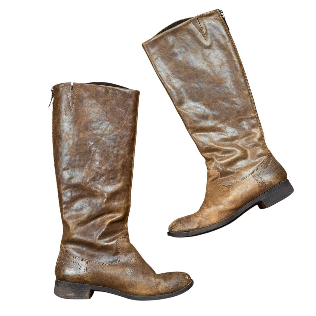 Vintage Brown Leather Knee-High Boots (8.5)