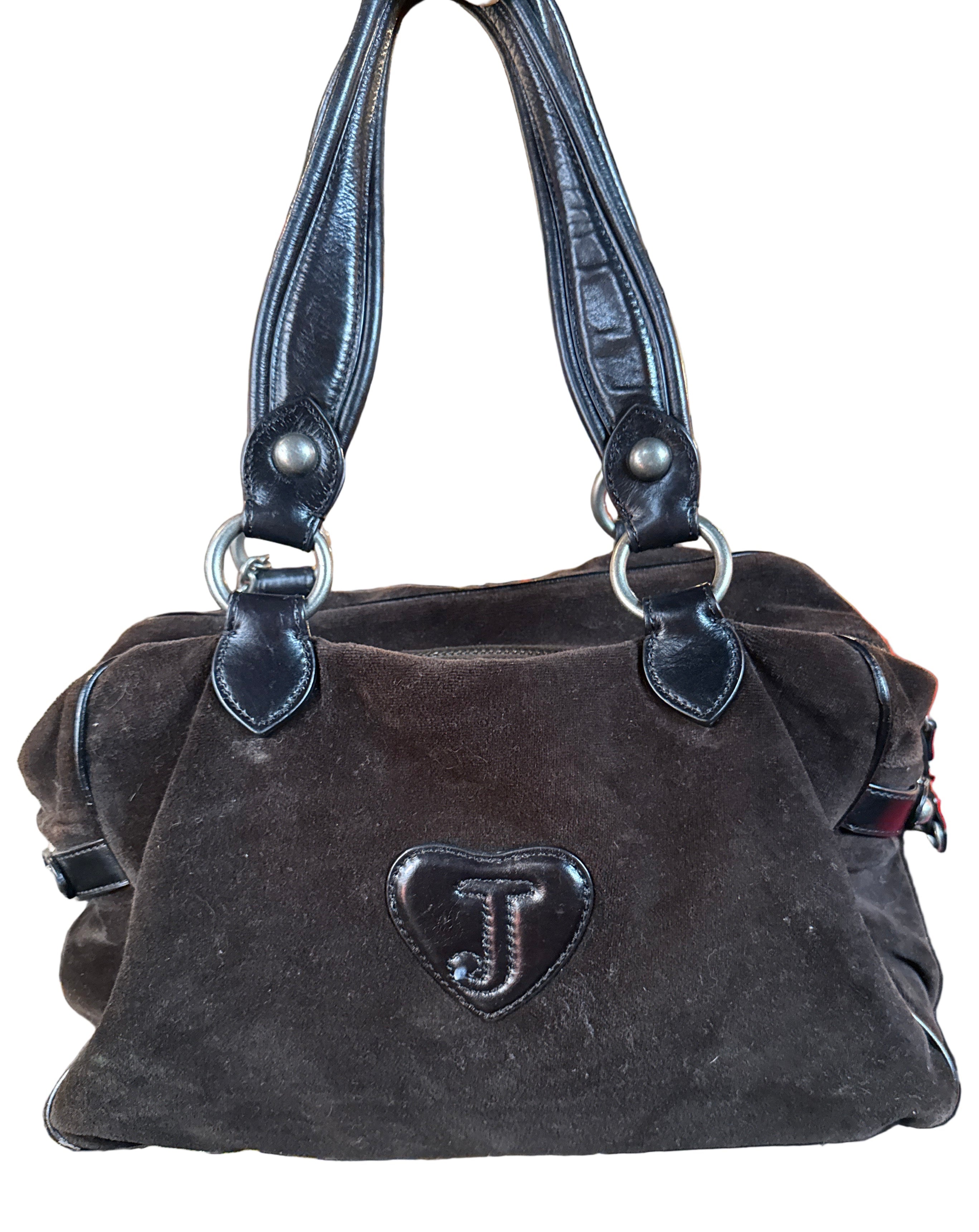 Juicy Couture Y2K "Live for Juicy" black velour bag