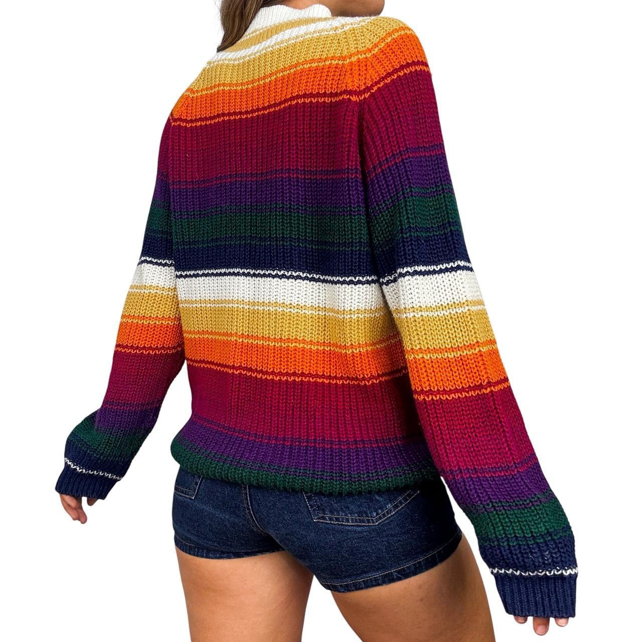 90s Oversized Striped Sweater (S)