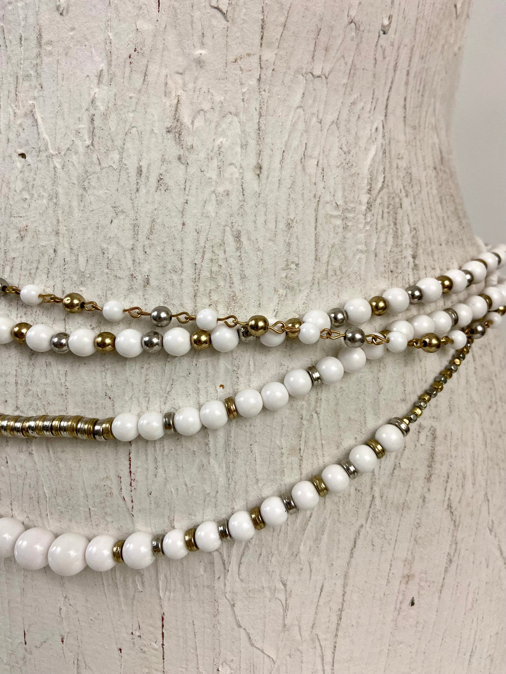 White and Gold Layered Belt