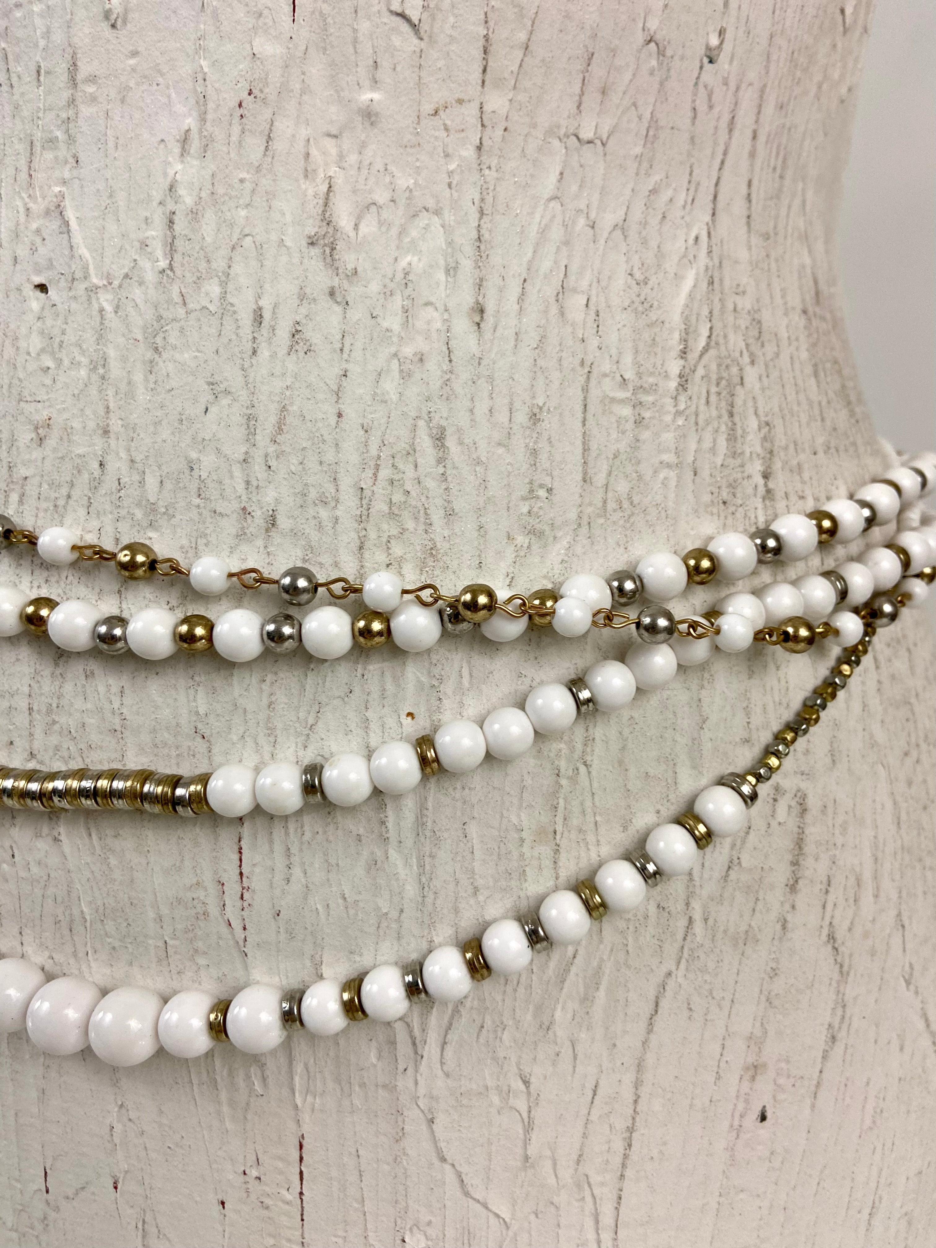 White and Gold Layered Belt