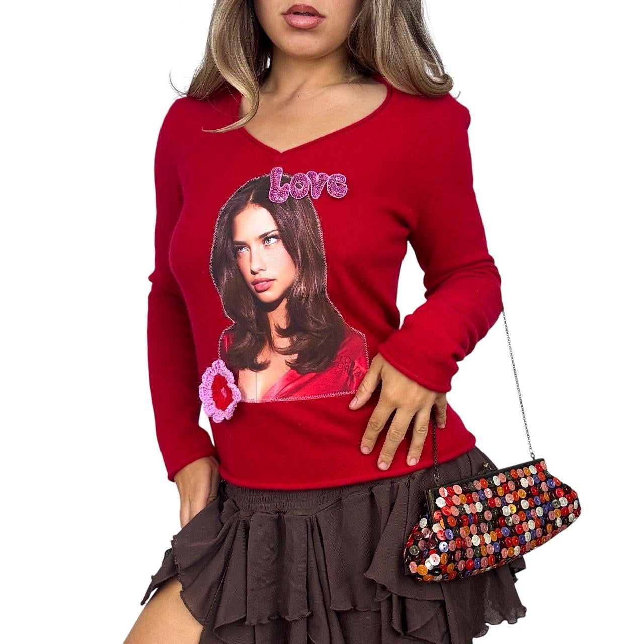 Upcycled Graphic Cashmere Sweater (M)