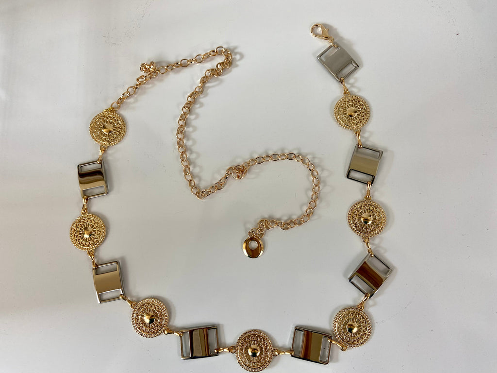 Silver gold tone belt