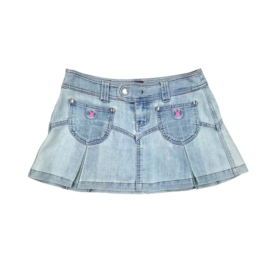 Playboy Y2K Denim Mini Skirt (XS)