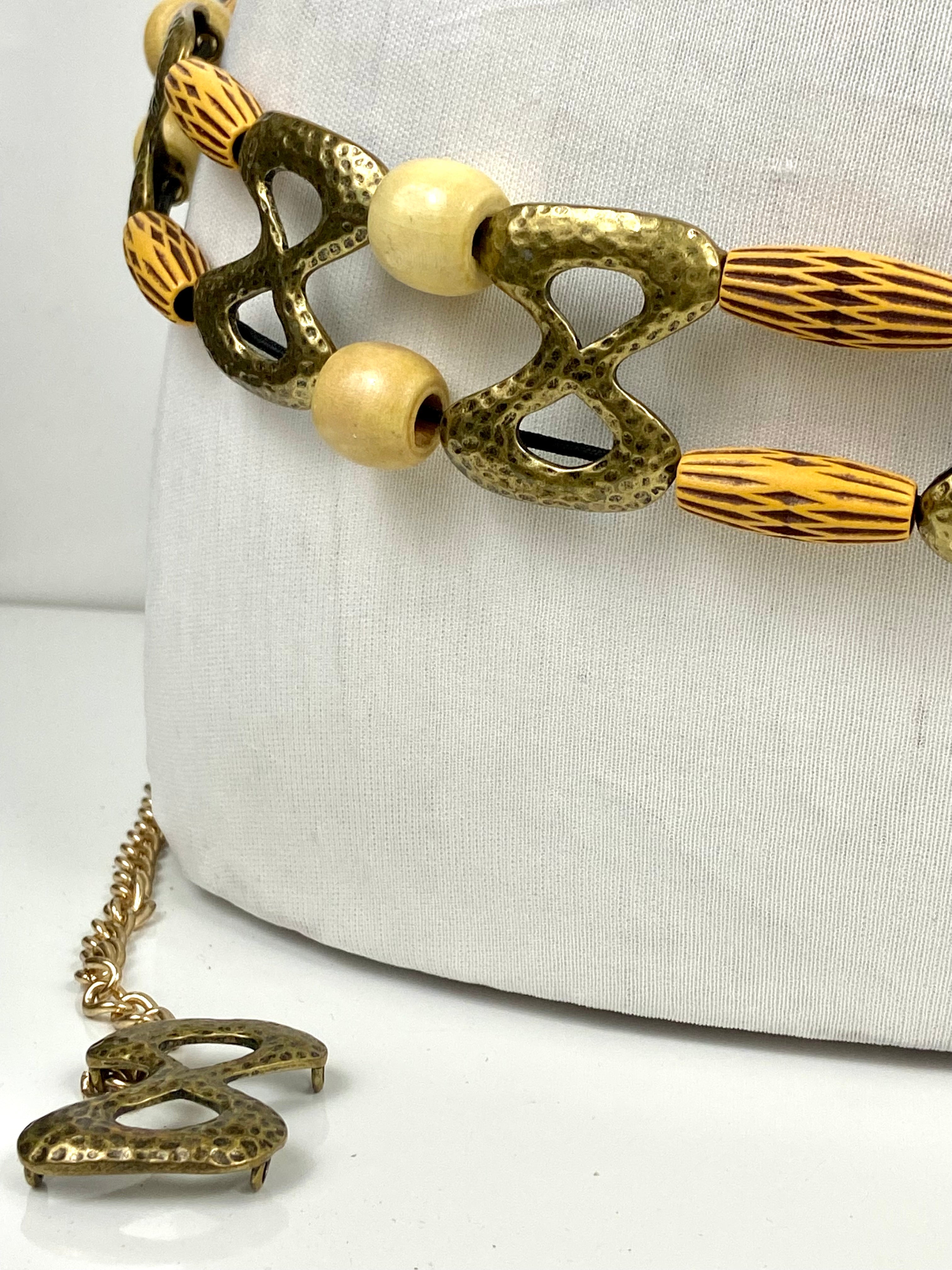 Wood Metal Boho Belt