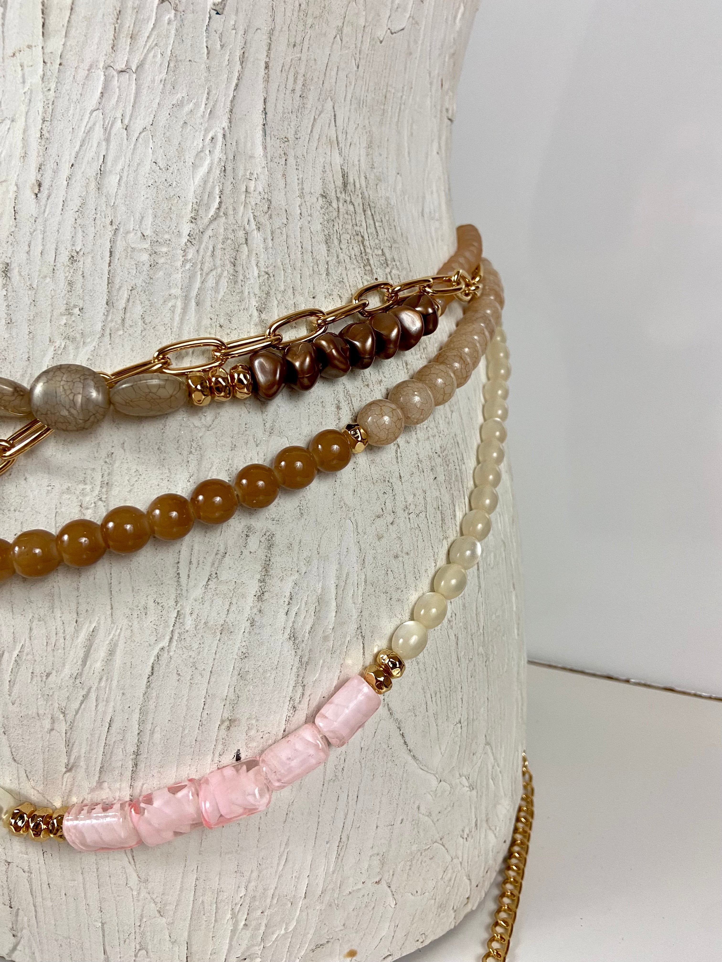 Luxury beads layered belt