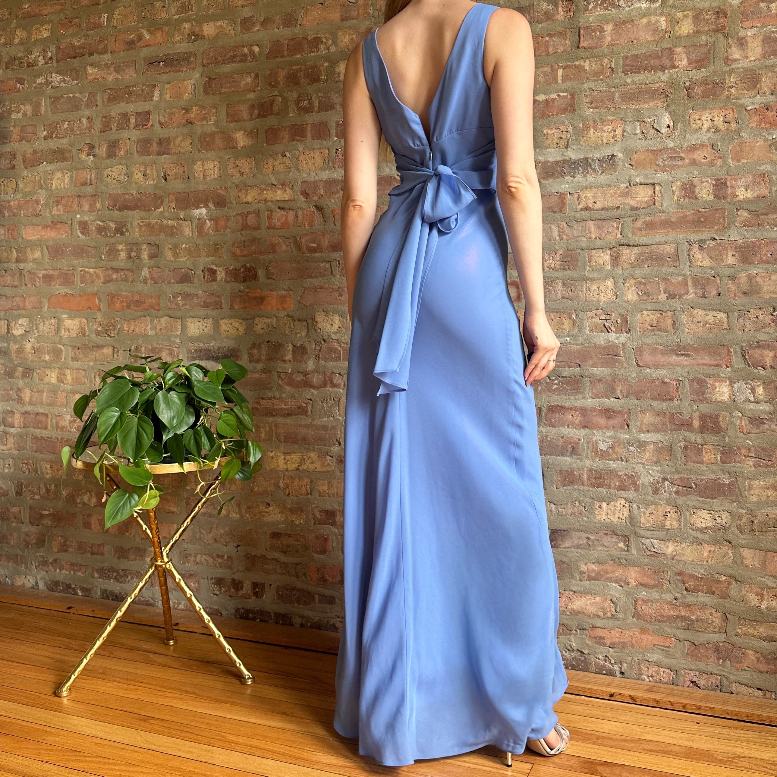 Vintage Baby Blue Maxi Dress (S)