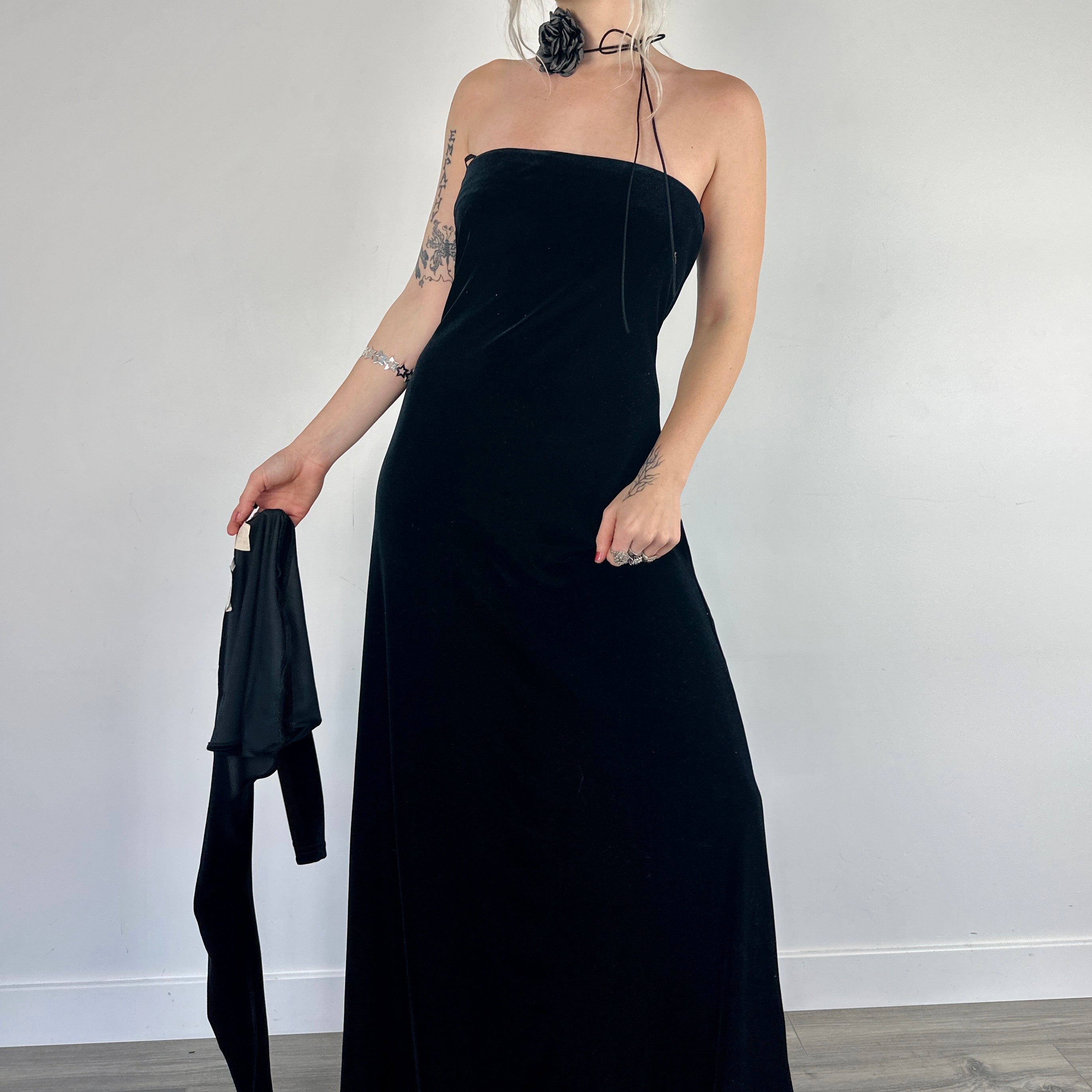 Vintage Velvety Maxi Dress + Bolero Set (M)