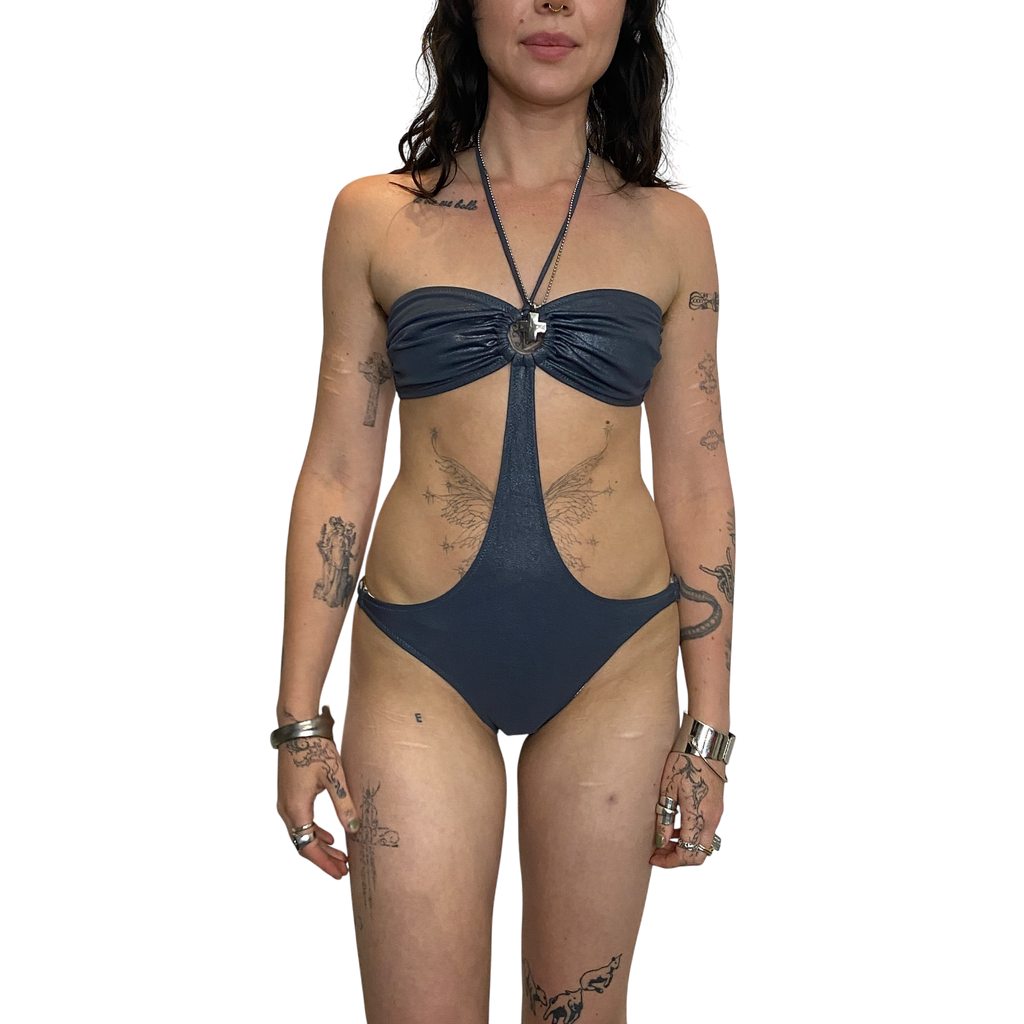 Deadstock Vintage Metallic Cut Out One Piece (XS/S)