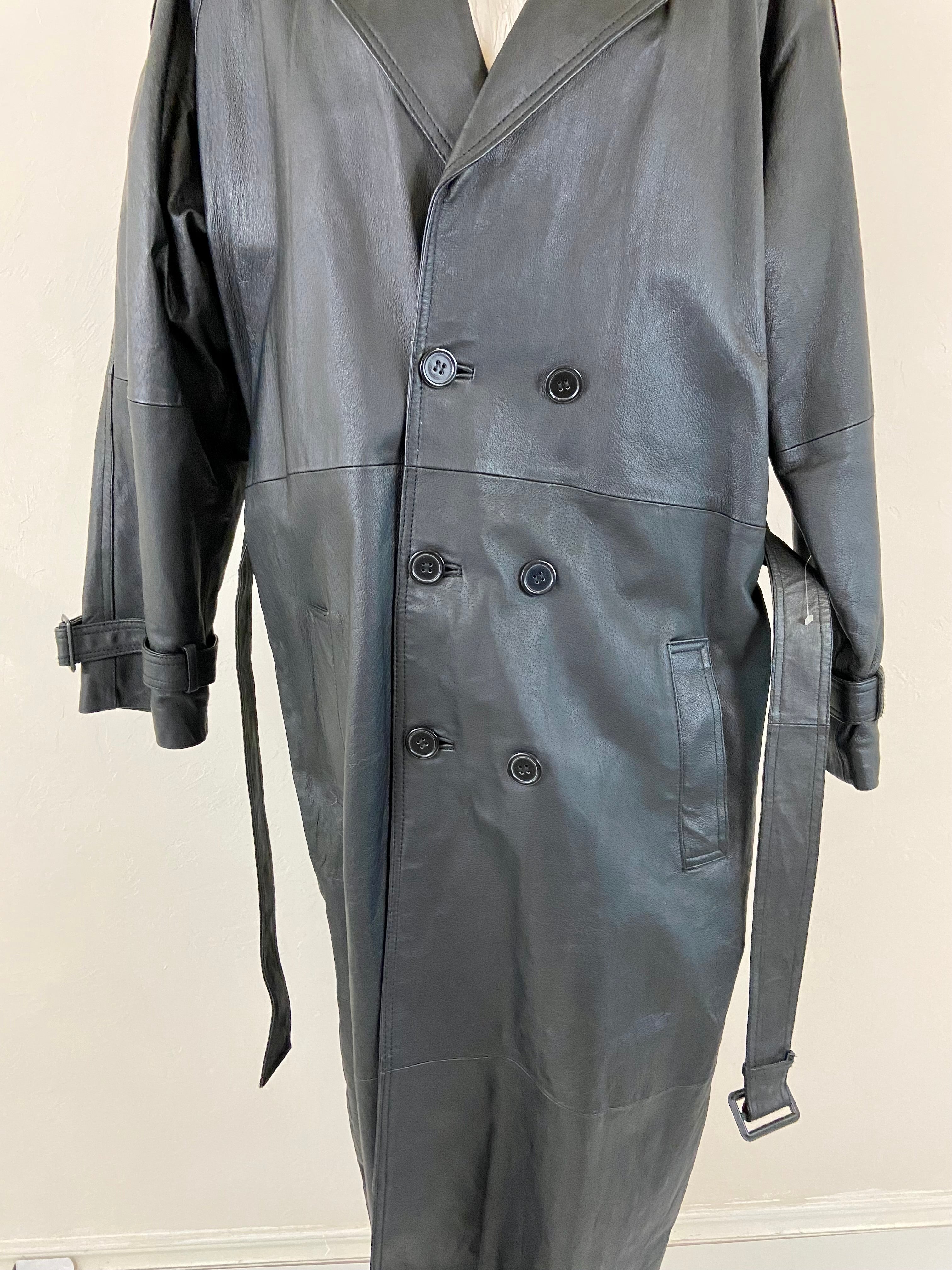 NEW PHASE 2 Long Leather Trench Coat