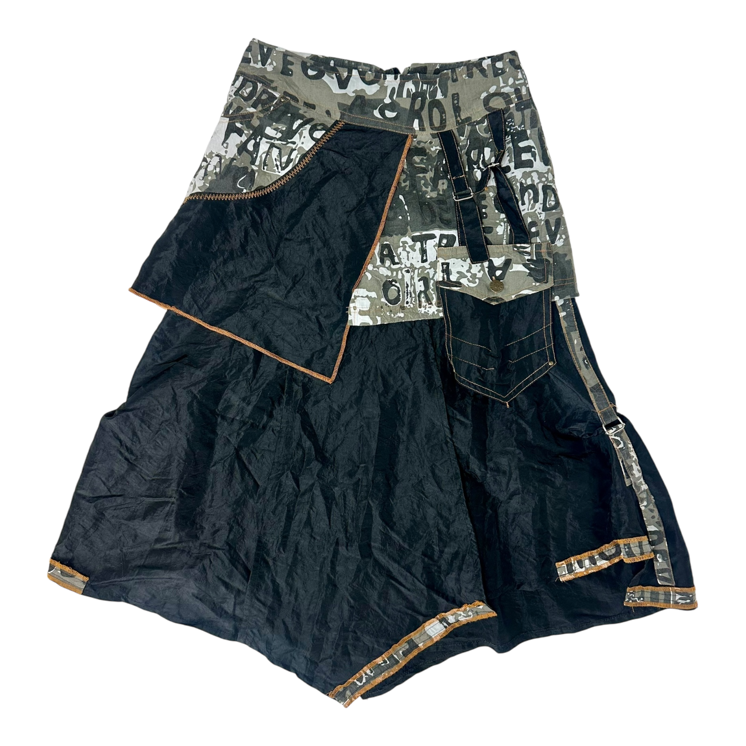 Industrial Asymmetric Midi Skirt (XS)