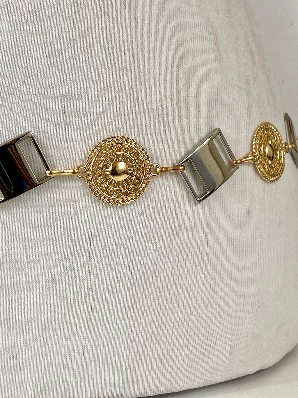 Silver gold tone belt