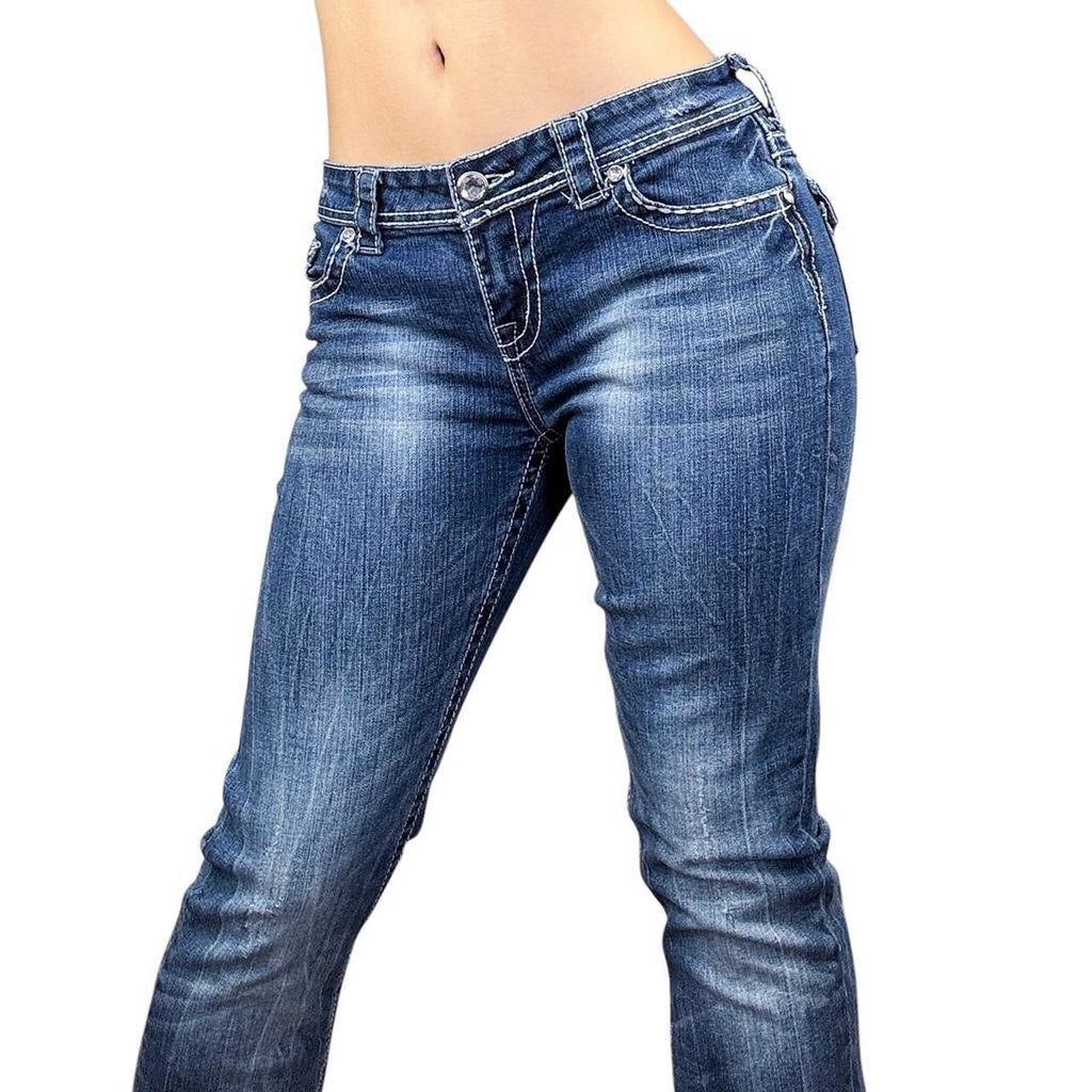 Y2K Embellished Low Rise Jeans (M)