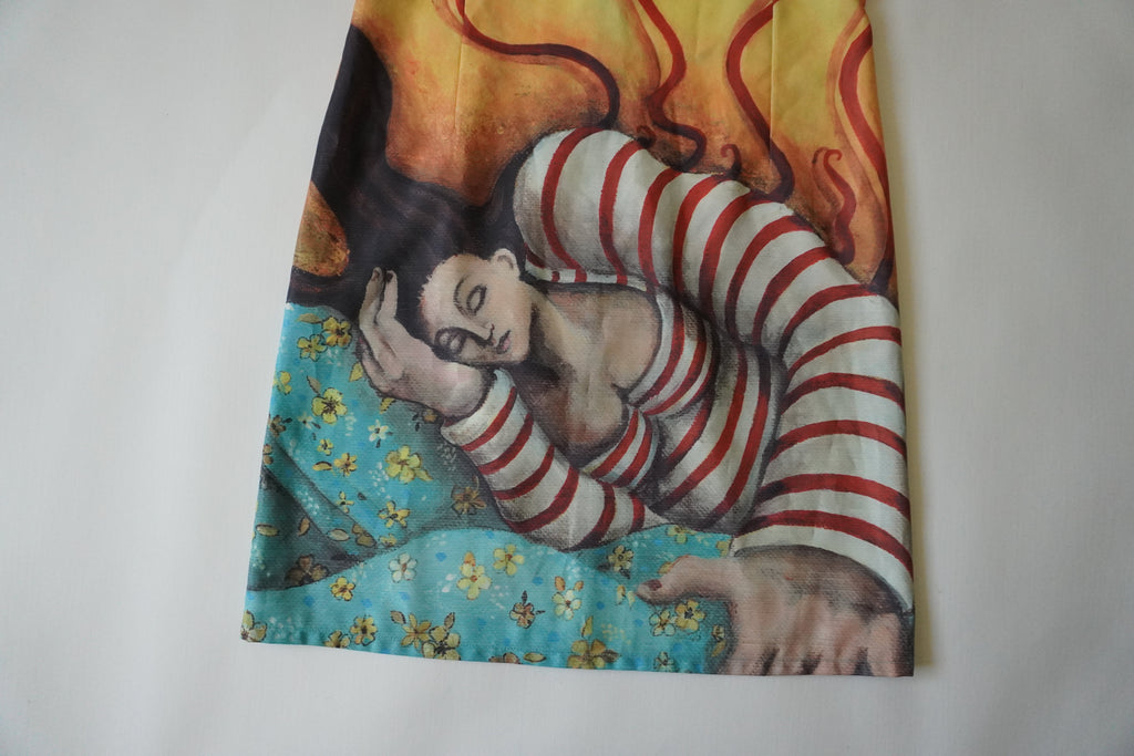 French Graphic Midi Dress (S)