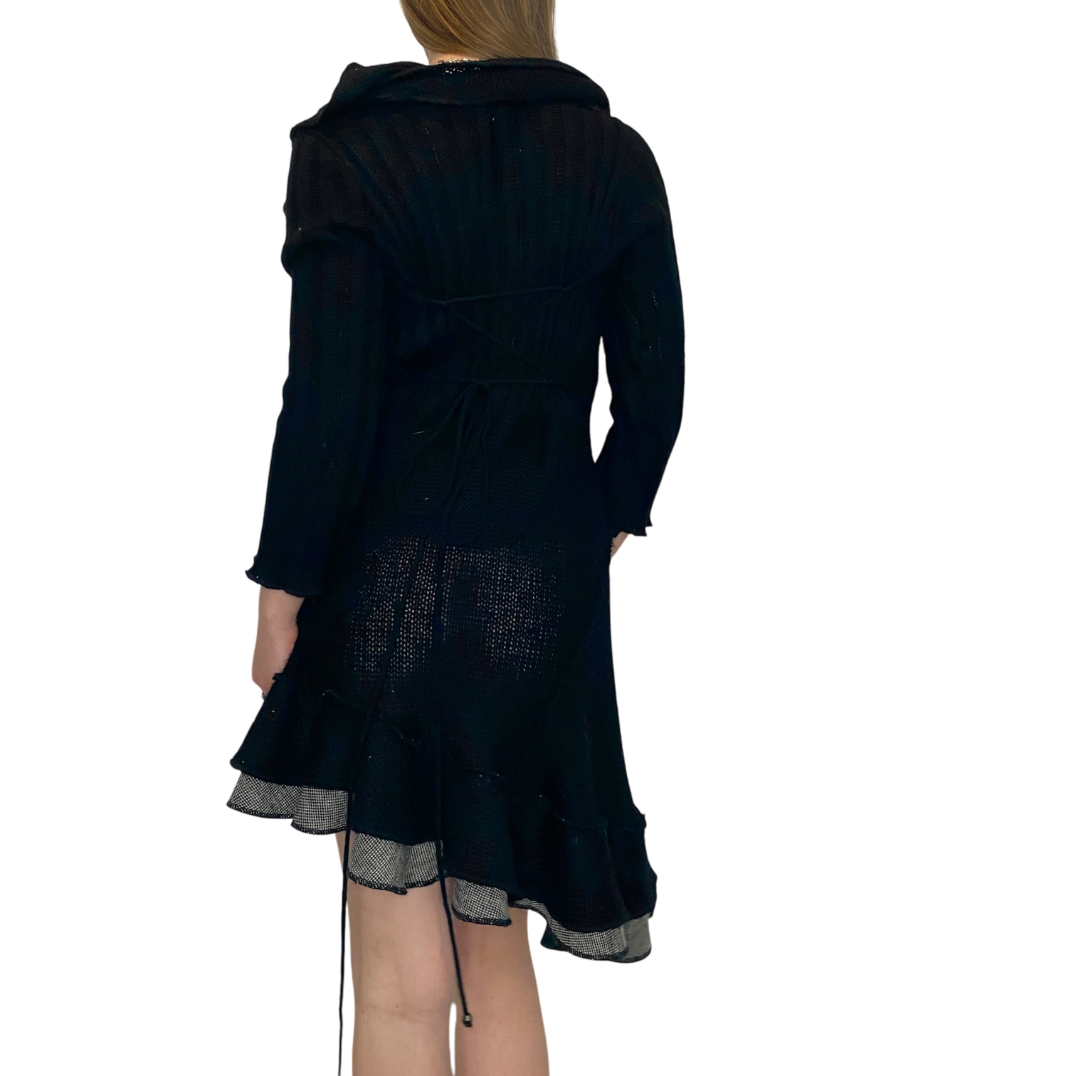 Vintage Parisian Gothic Knitted Dress (M)