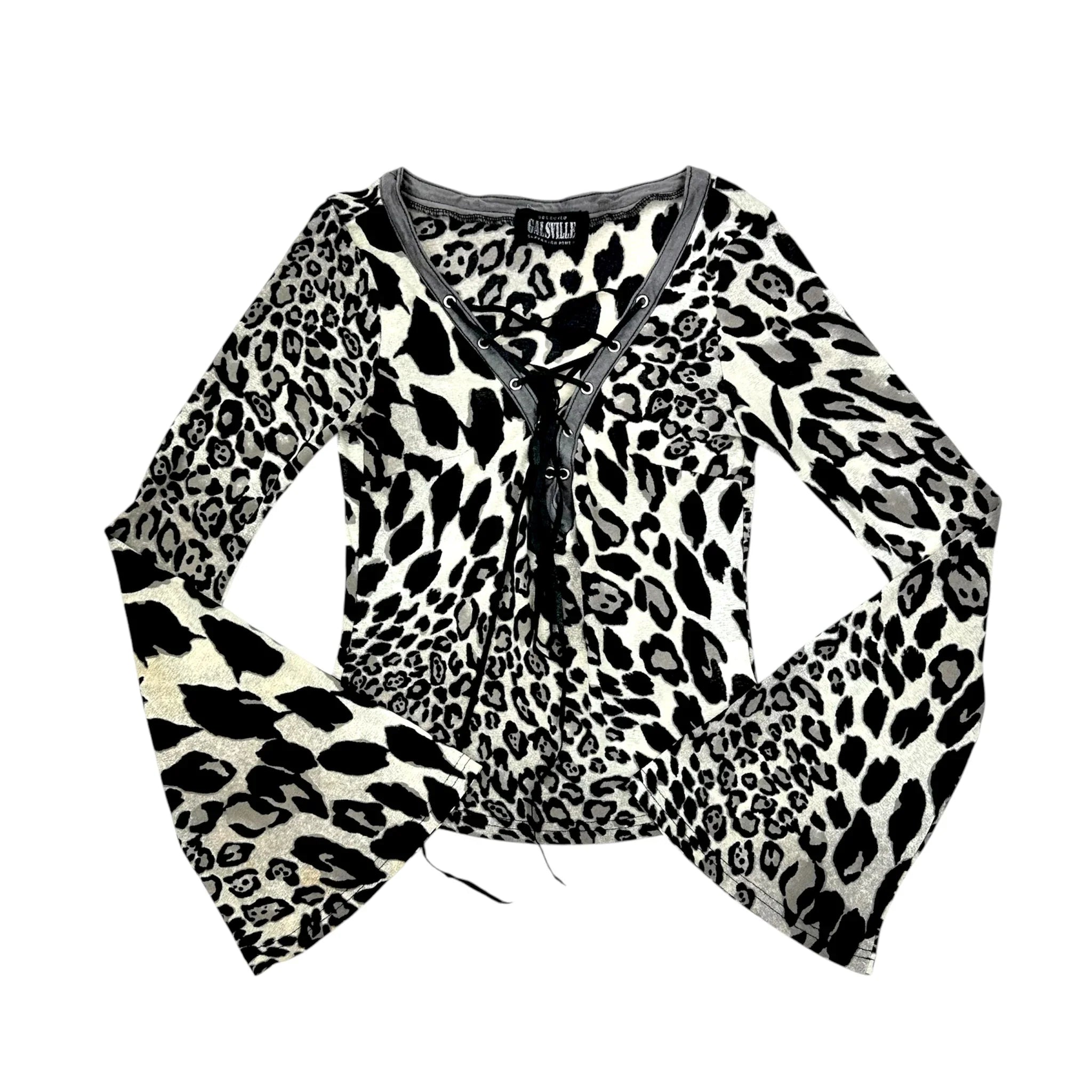 Snow Leopard Tie Up Top (XS/S)