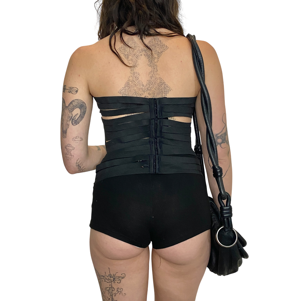 2010s Black Bandage Corset Top (M/L)