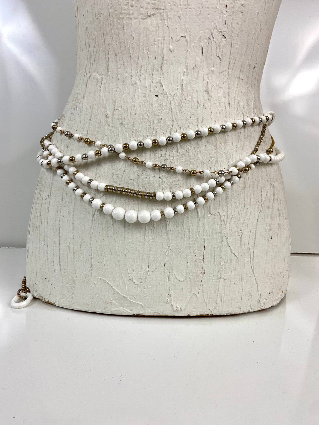 White and Gold Layered Belt