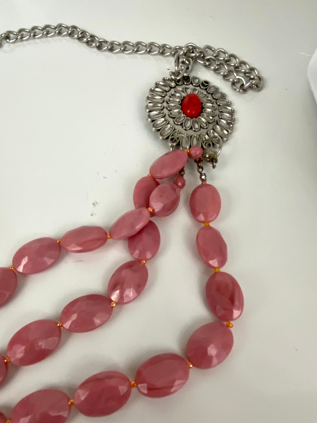 Pink& red silver belt