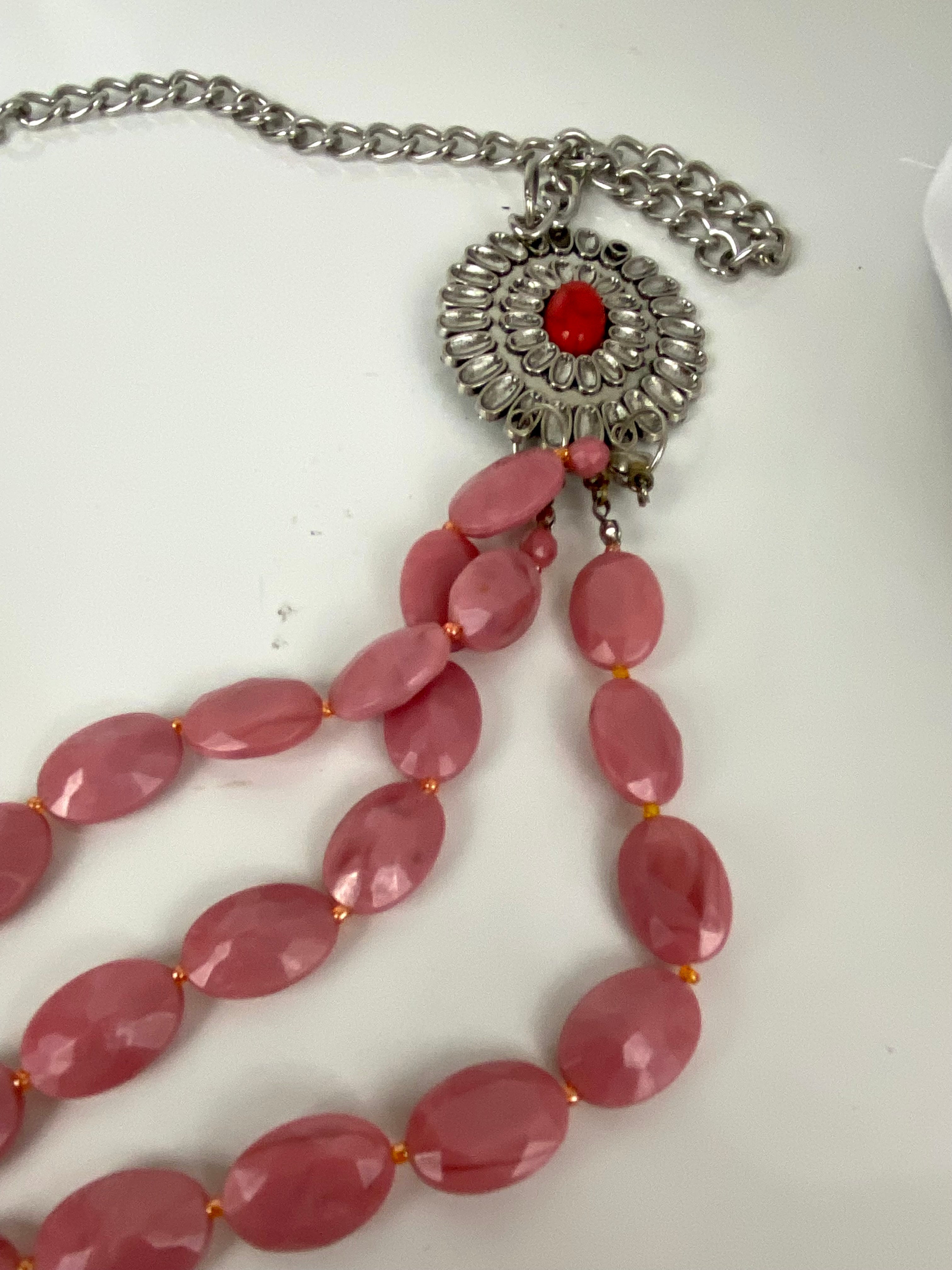 Pink& red silver belt