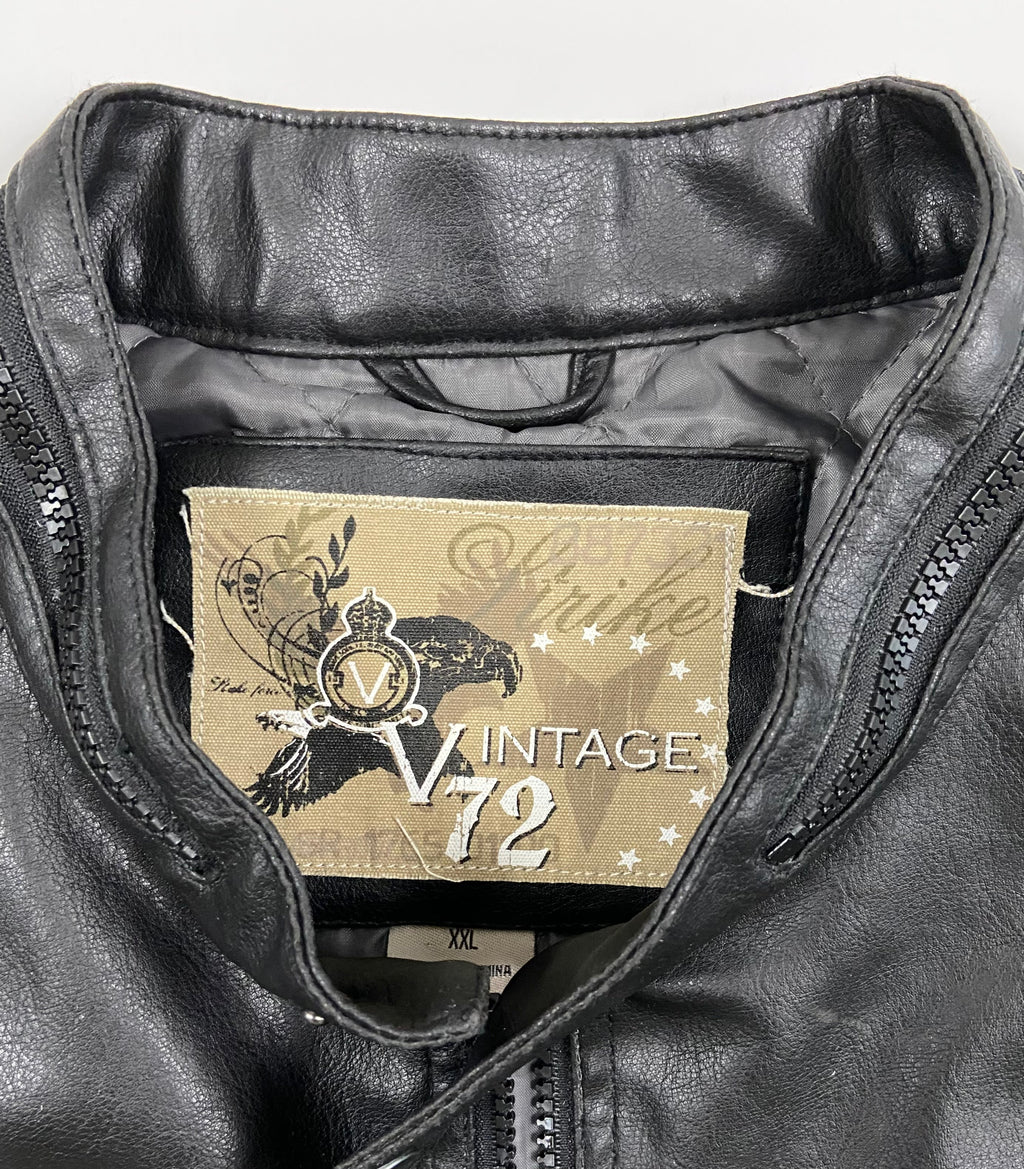 Vintage 72 Motorcycle Leather Jacket (2X)