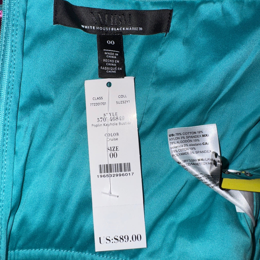 Y2K Turquoise Peplum Halter Top (XS)