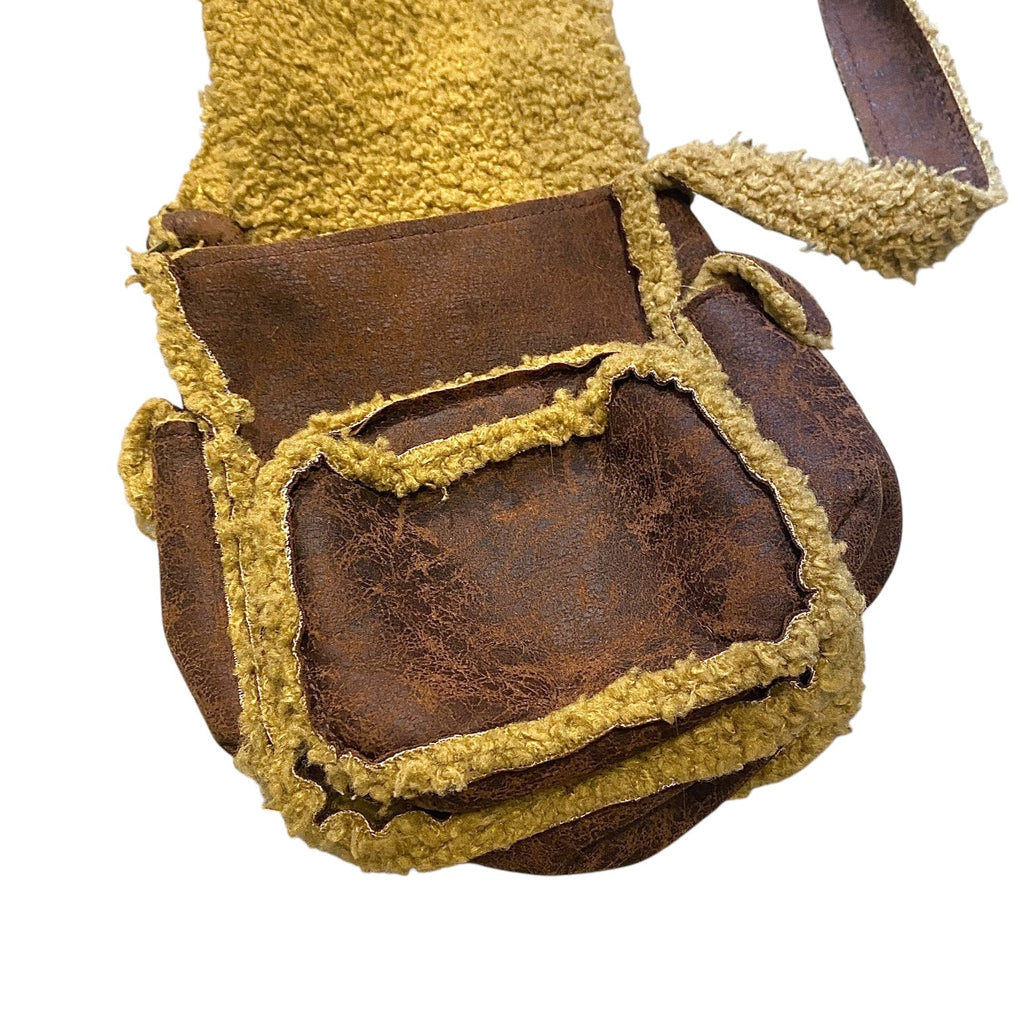 Vintage faux shearling over the shoulder bag
