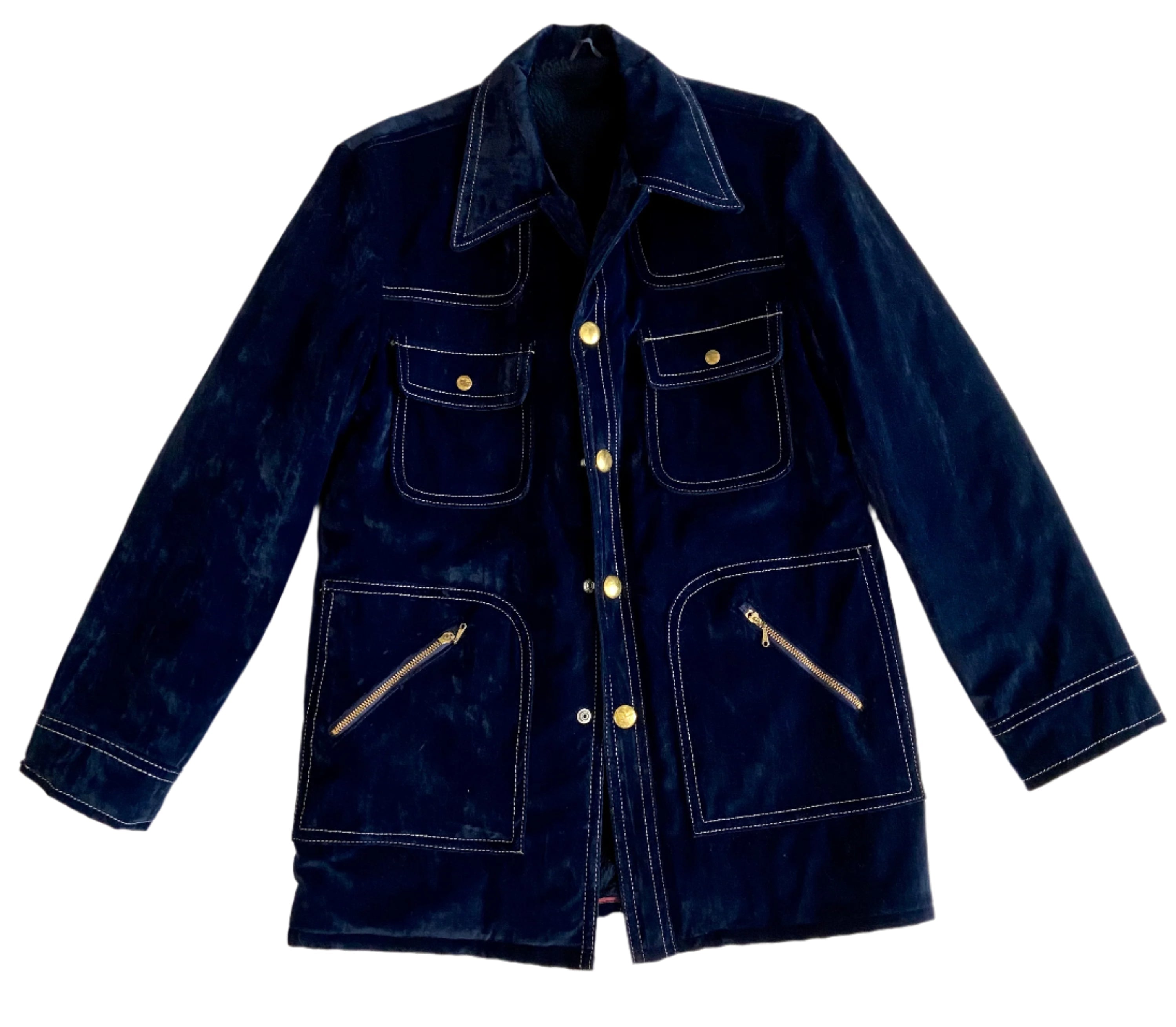 Vintage Blue Velvet Jacket (L)