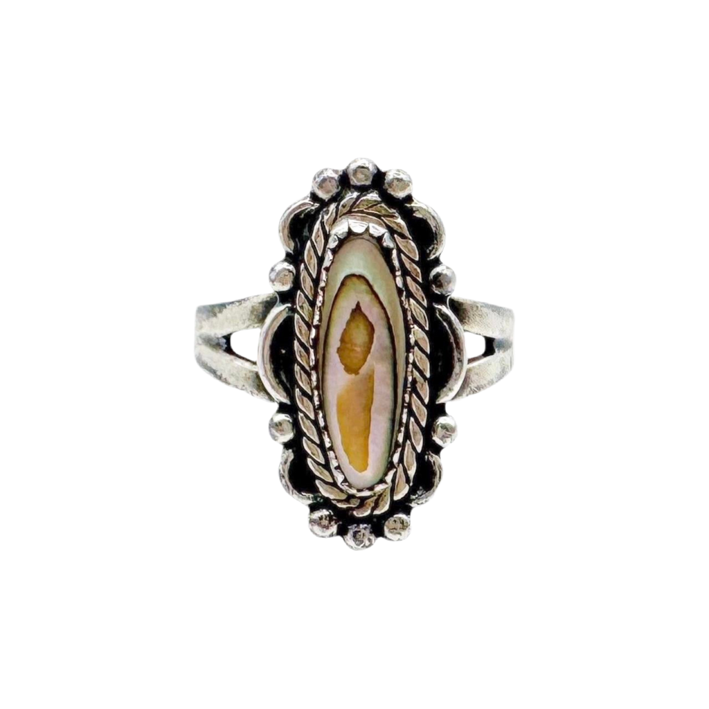 Vintage Sterling Silver Abalone Ring (6)