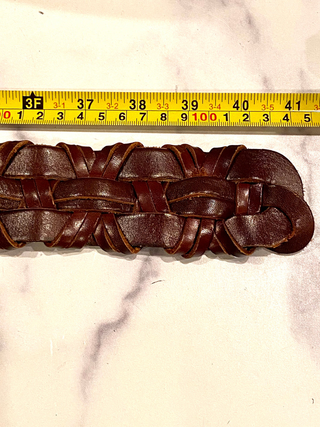 Leather brown waist belt