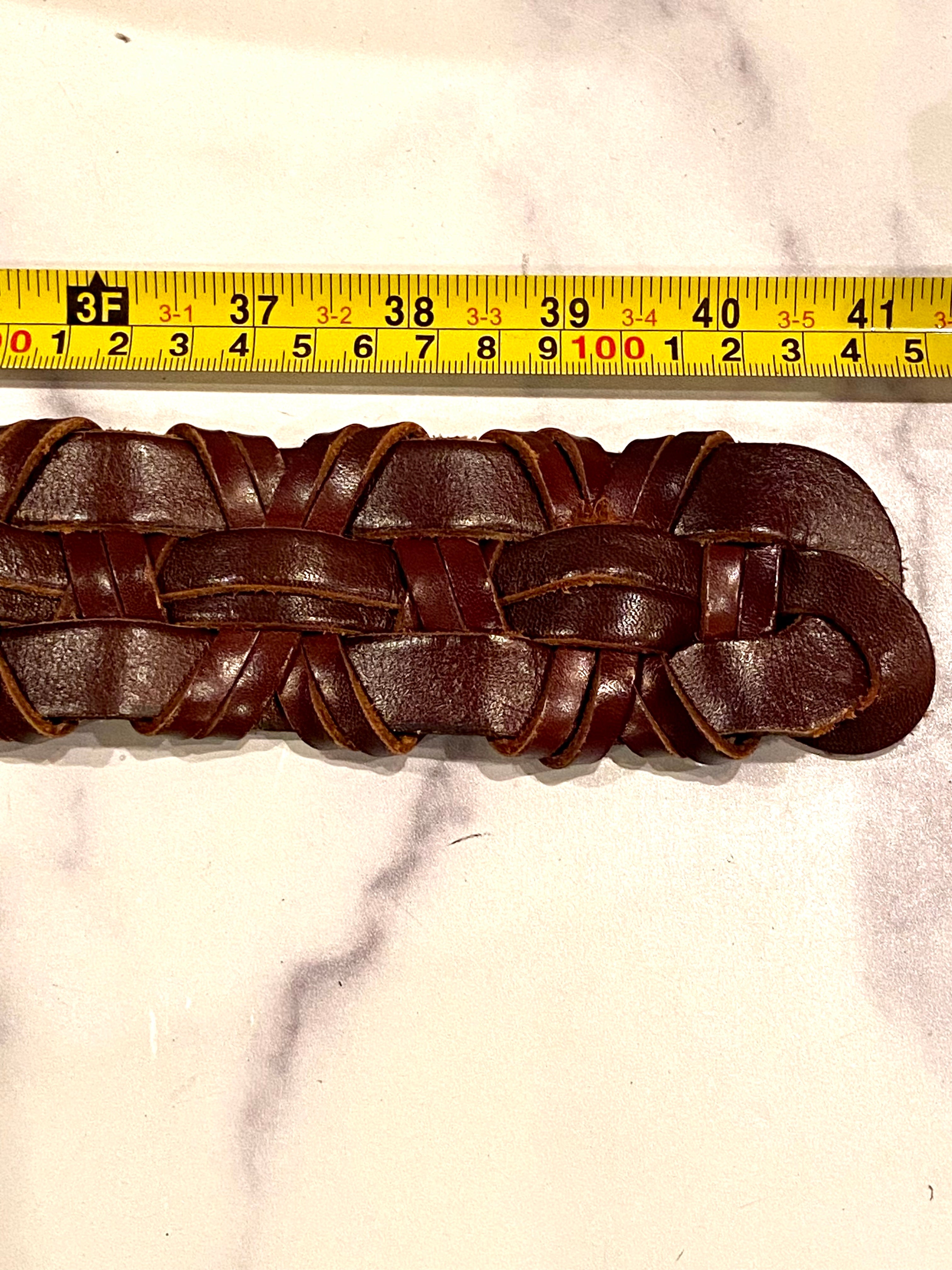 Leather brown waist belt