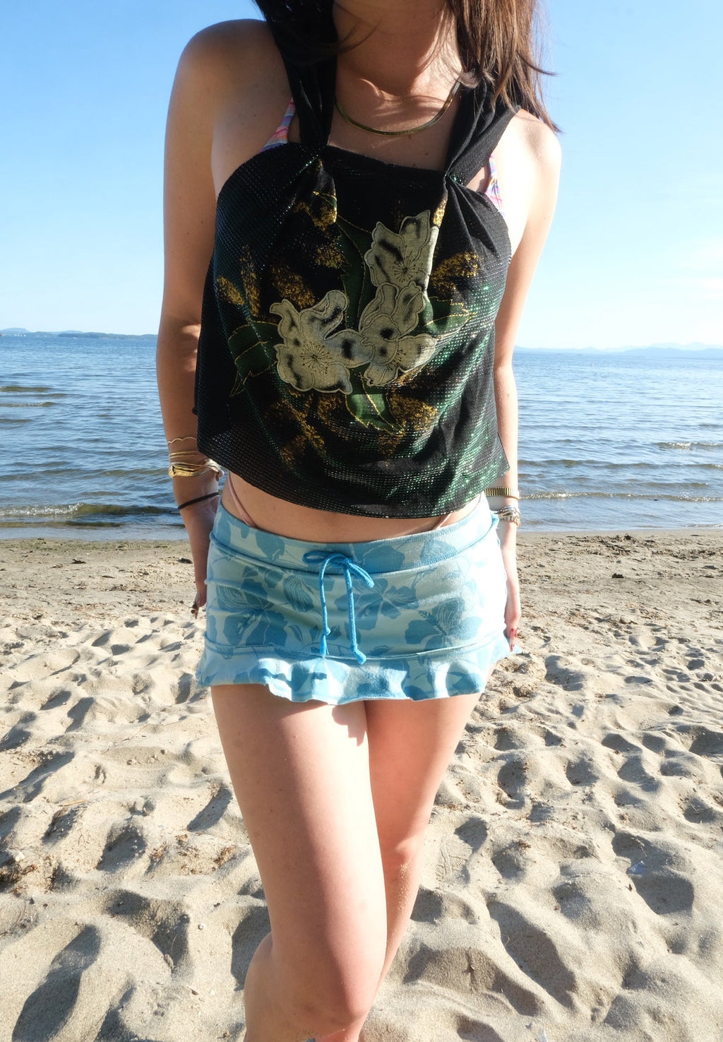 Aqua Tropical Micro Mini Skirt (S)