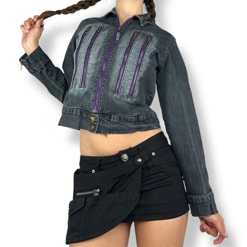 Zip Detail Denim Jacket (S)