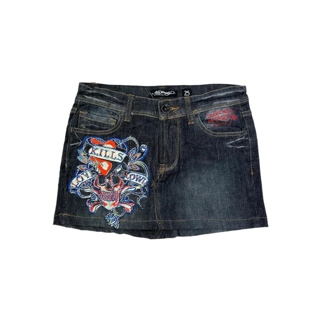 Ed Hardy Denim Mini Skirt (XS)