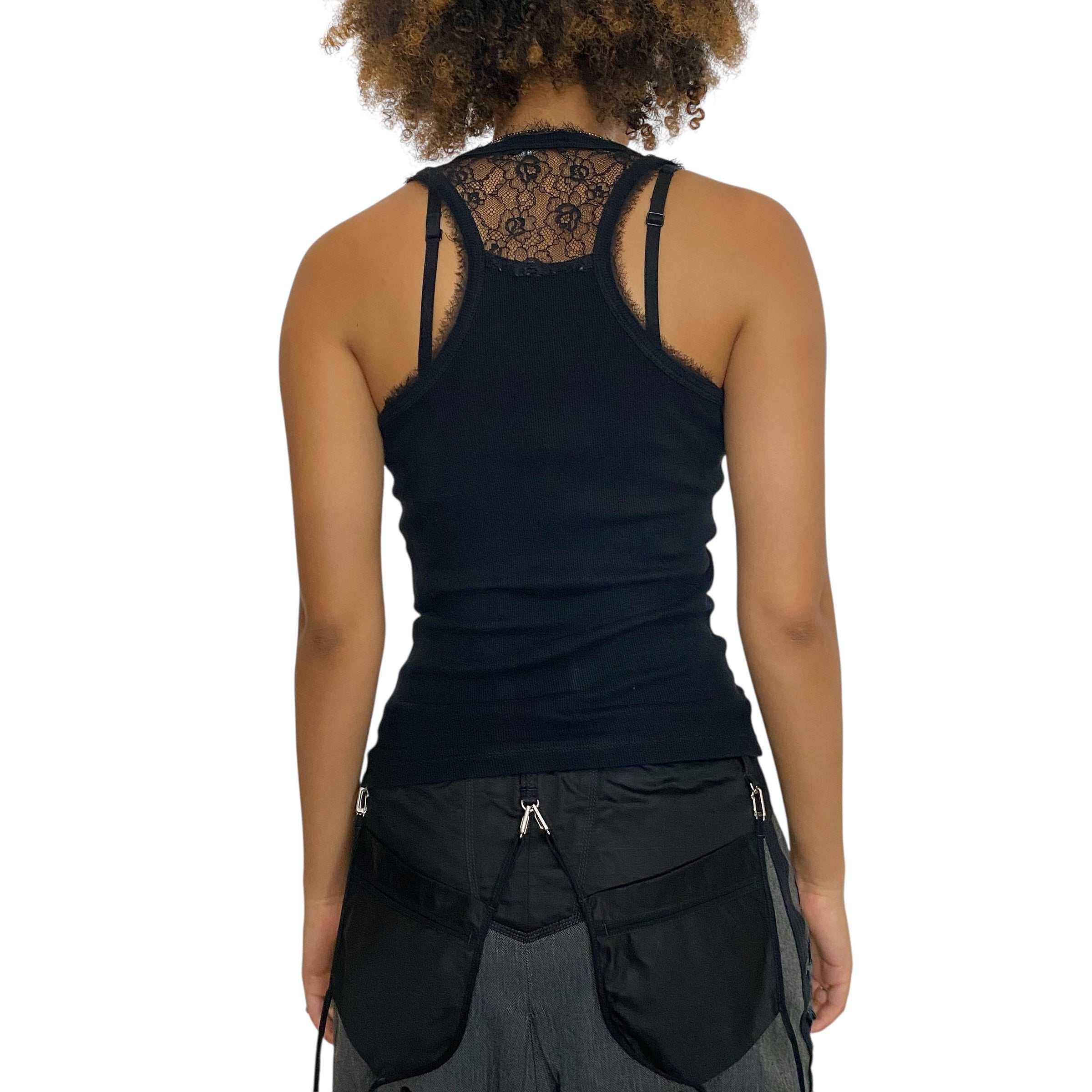 Vintage Morgan De Toi Black Lace Racerback Top (S)