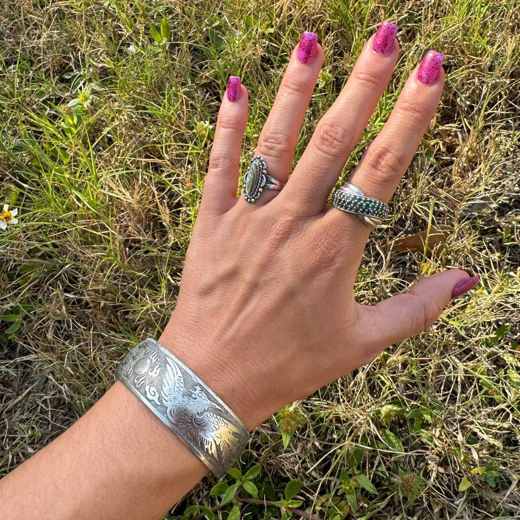 Sterling Silver Emerald Wrap Ring (8)