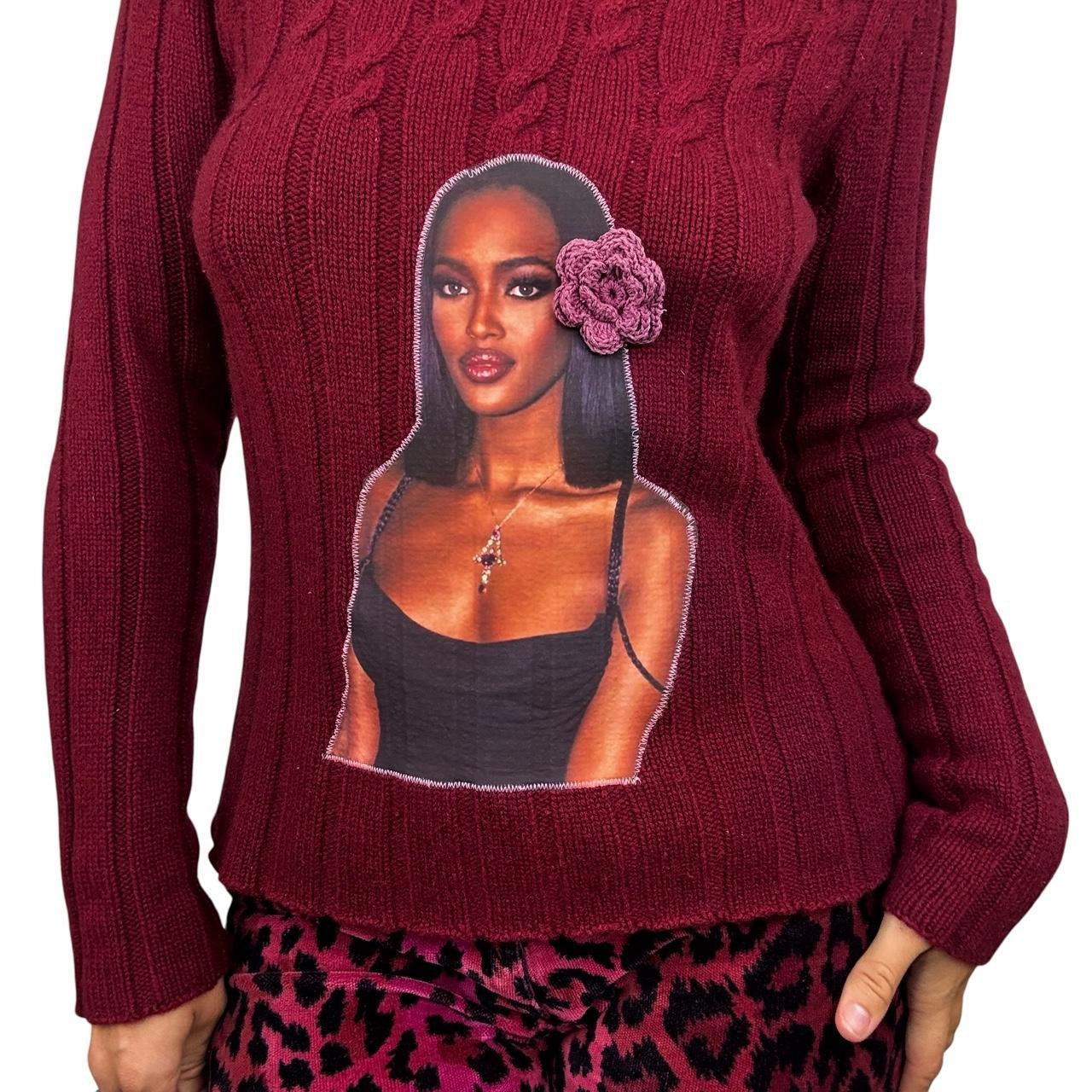 Upcycled Graphic Cashmere Sweater (L)