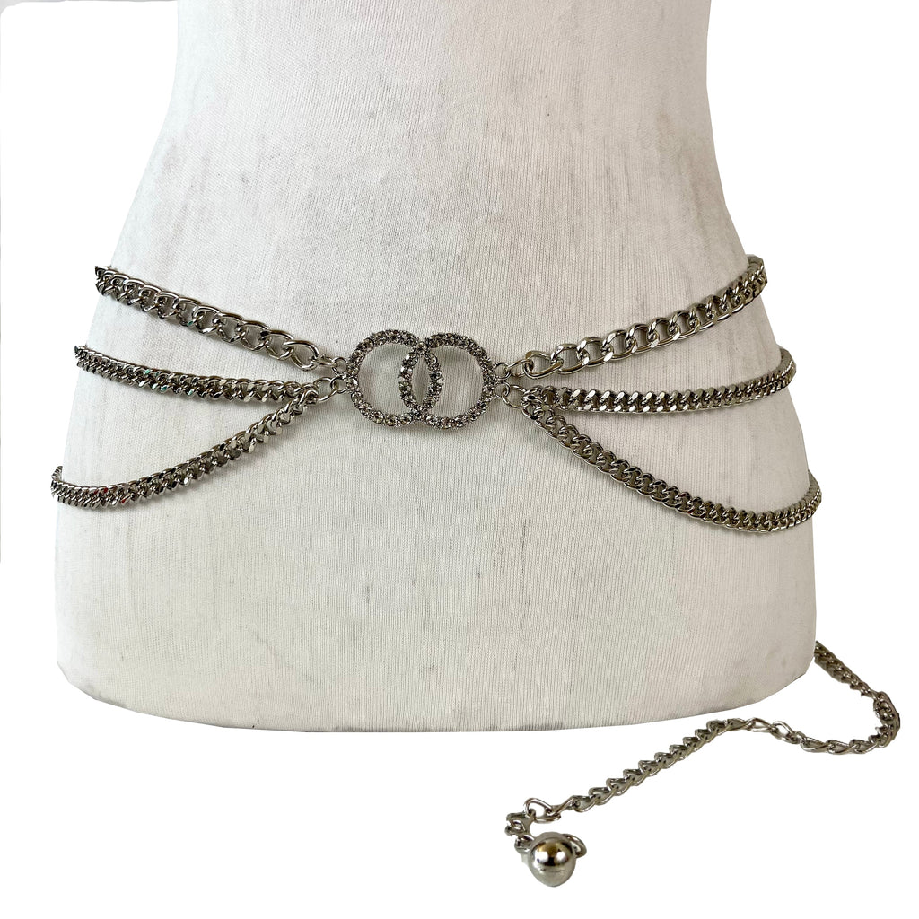 Rhinestone buckle & layered belt