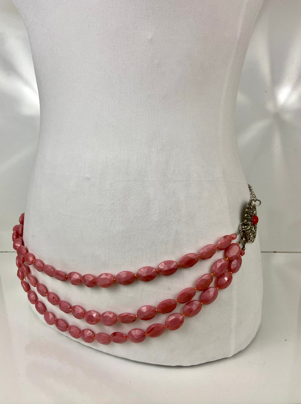 Pink& red silver belt