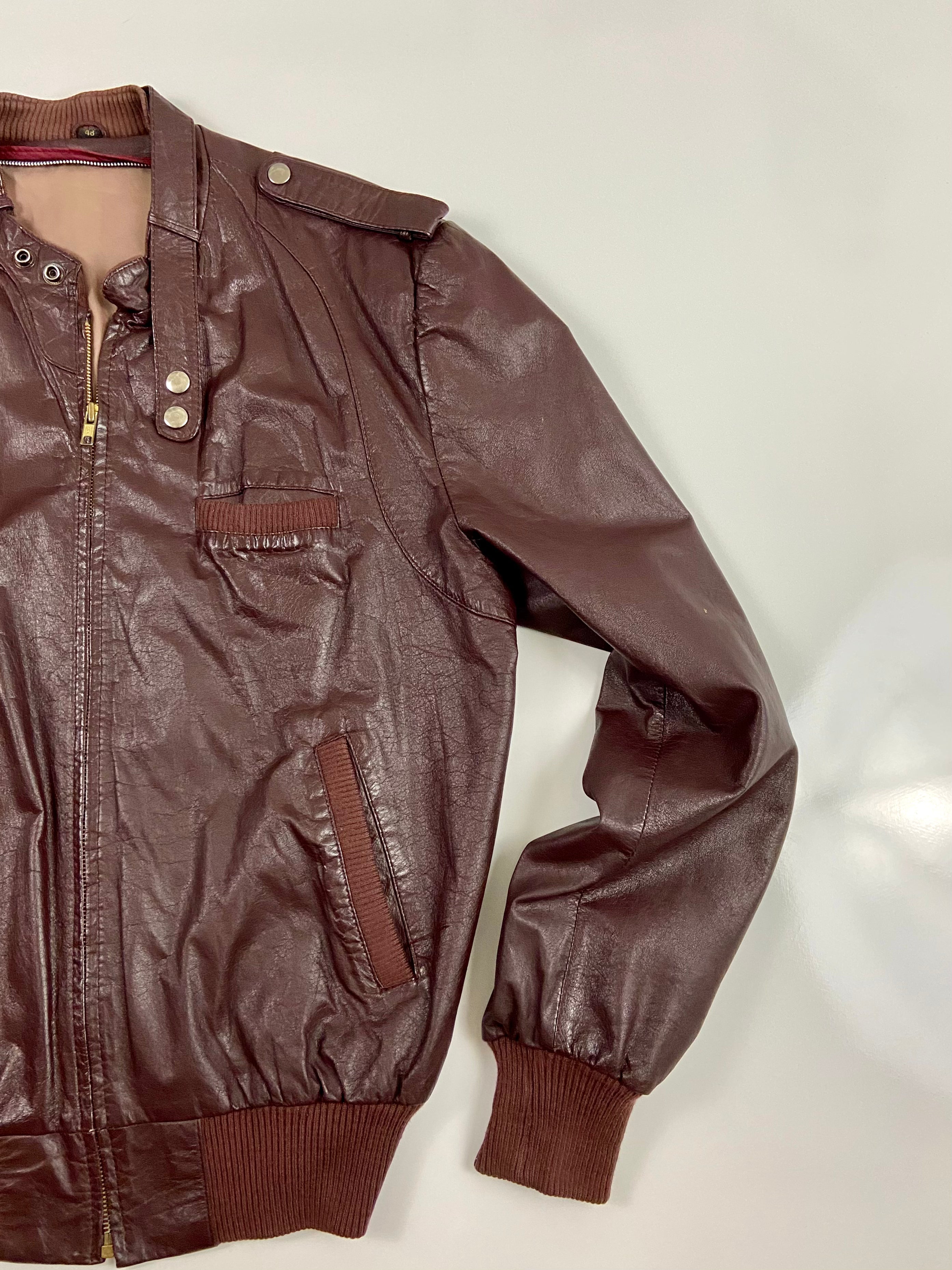 1980's brown Leather Jacket (XL)