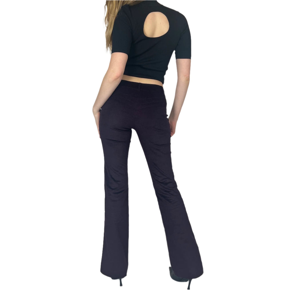 Caché Eggplant Low-Rise Corduroy Pants (S)