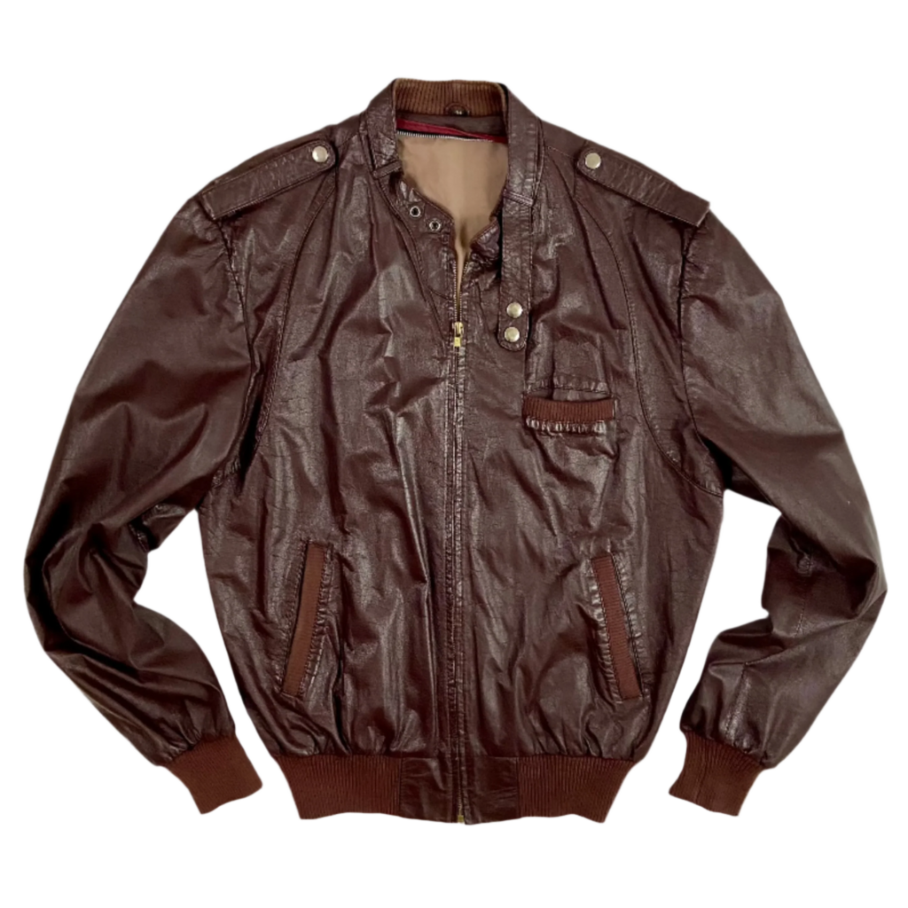 1980's brown Leather Jacket (XL)