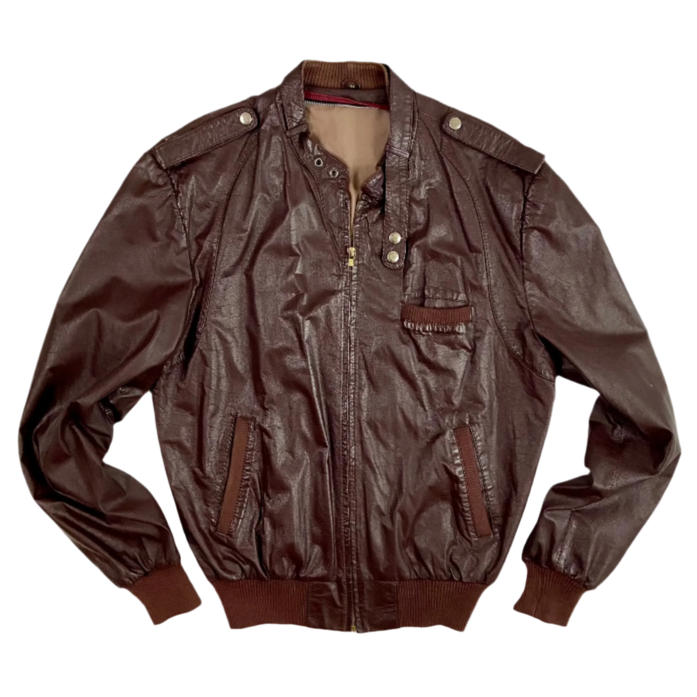 1980's brown Leather Jacket (XL)
