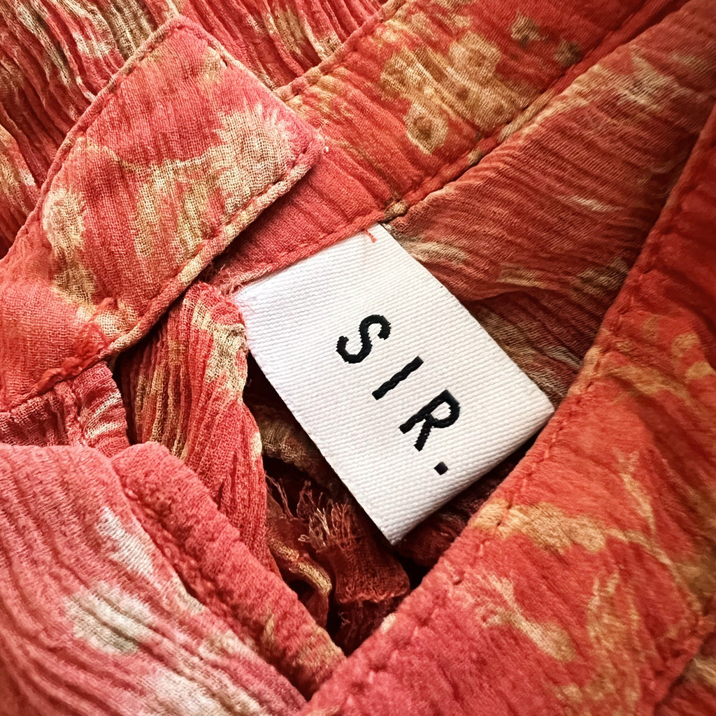 Designer Sheer Silk Ruffle Top (XS/S)