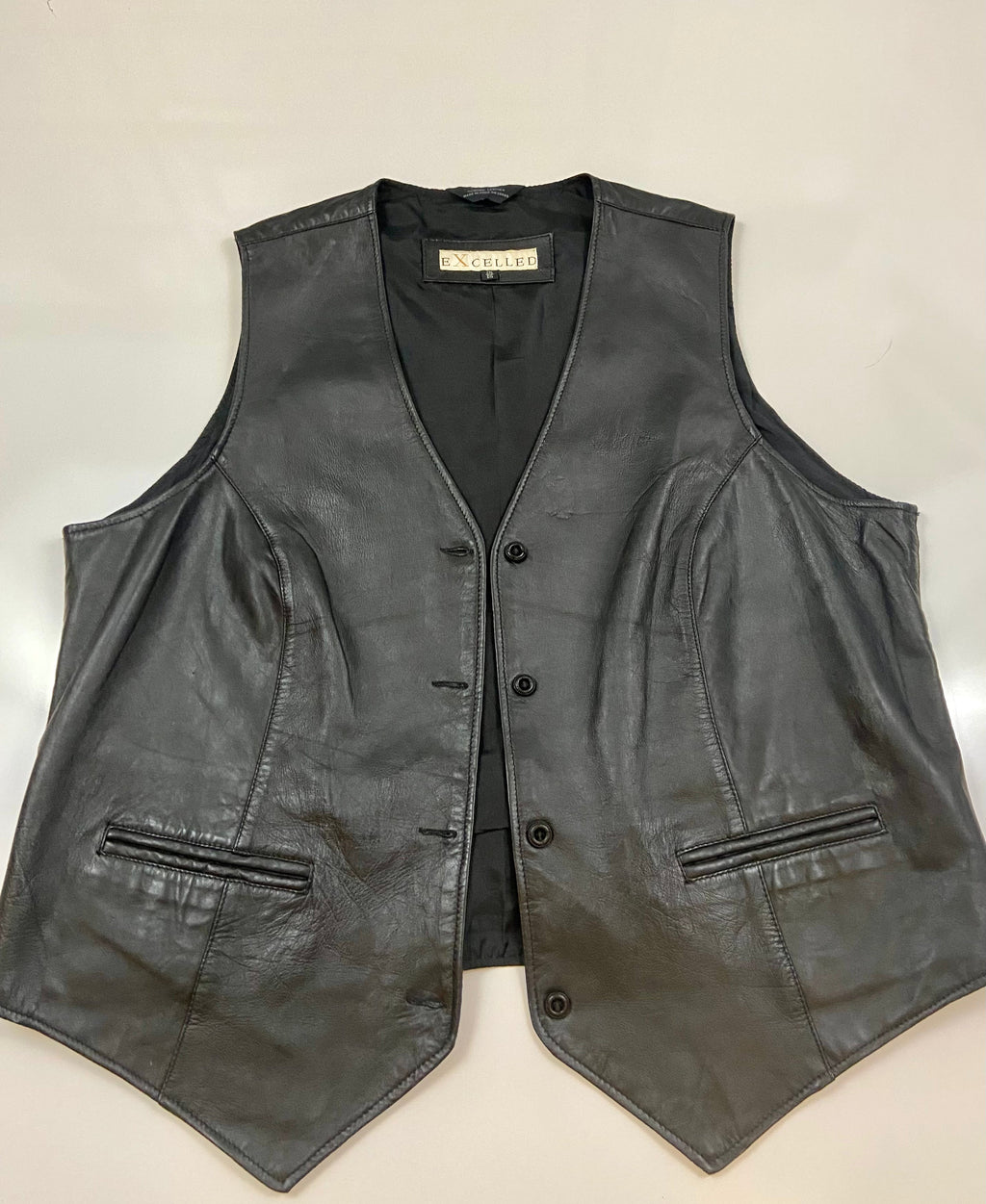 Black Leather Vest (2X)