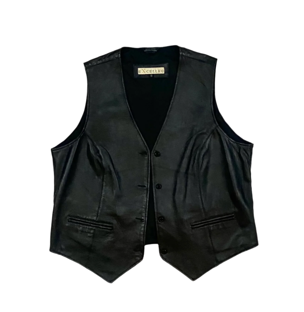 Black Leather Vest (2X)