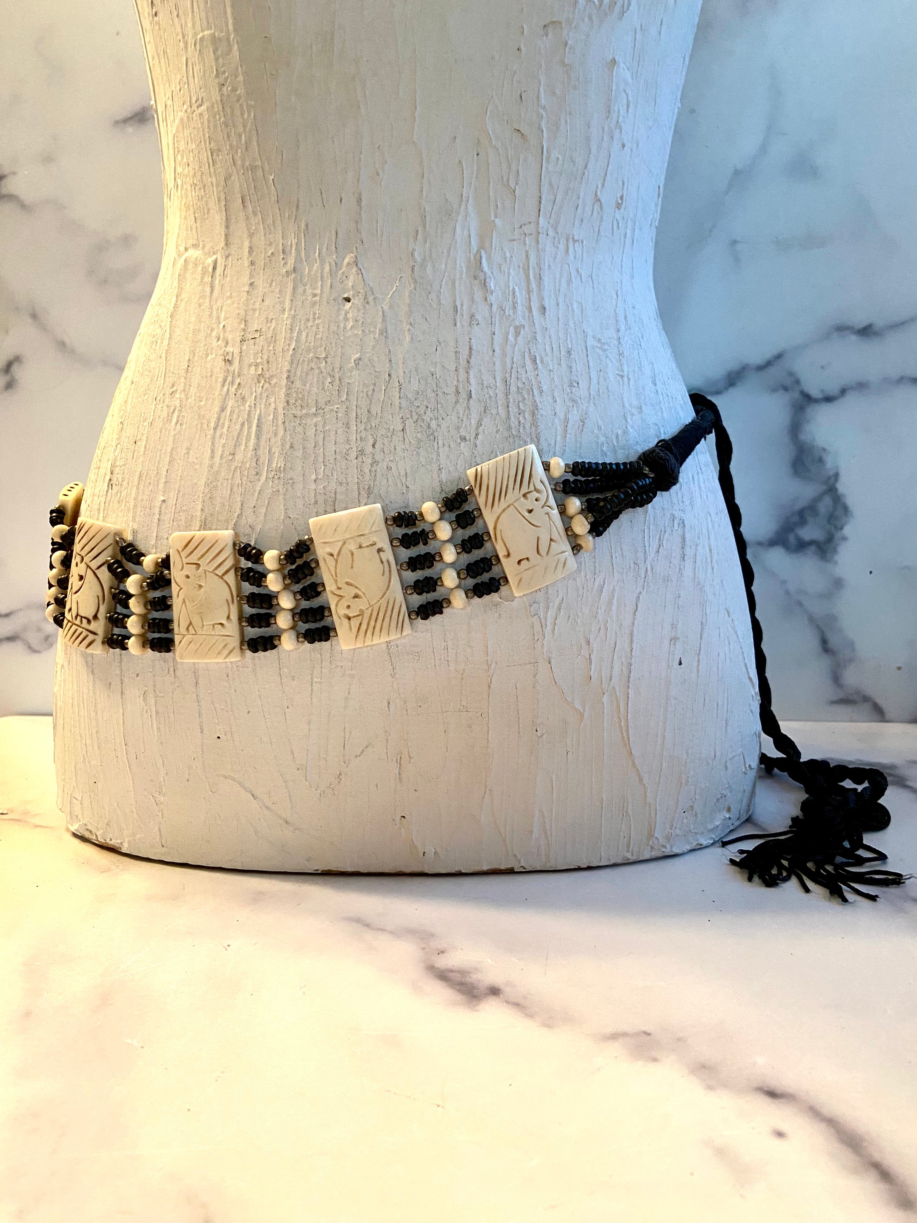 Stone and beads belt