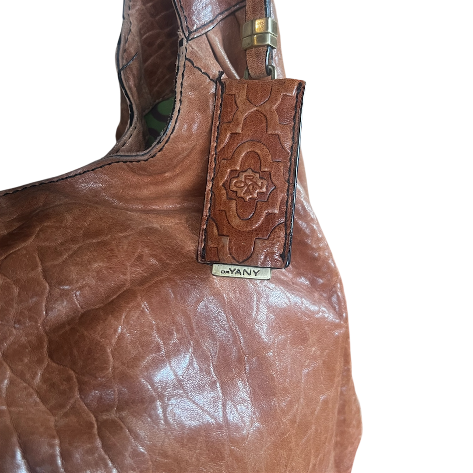 orYANY Brown Textured Leather Purse