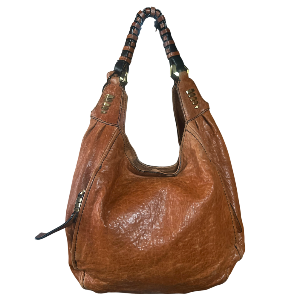 orYANY Brown Textured Leather Purse