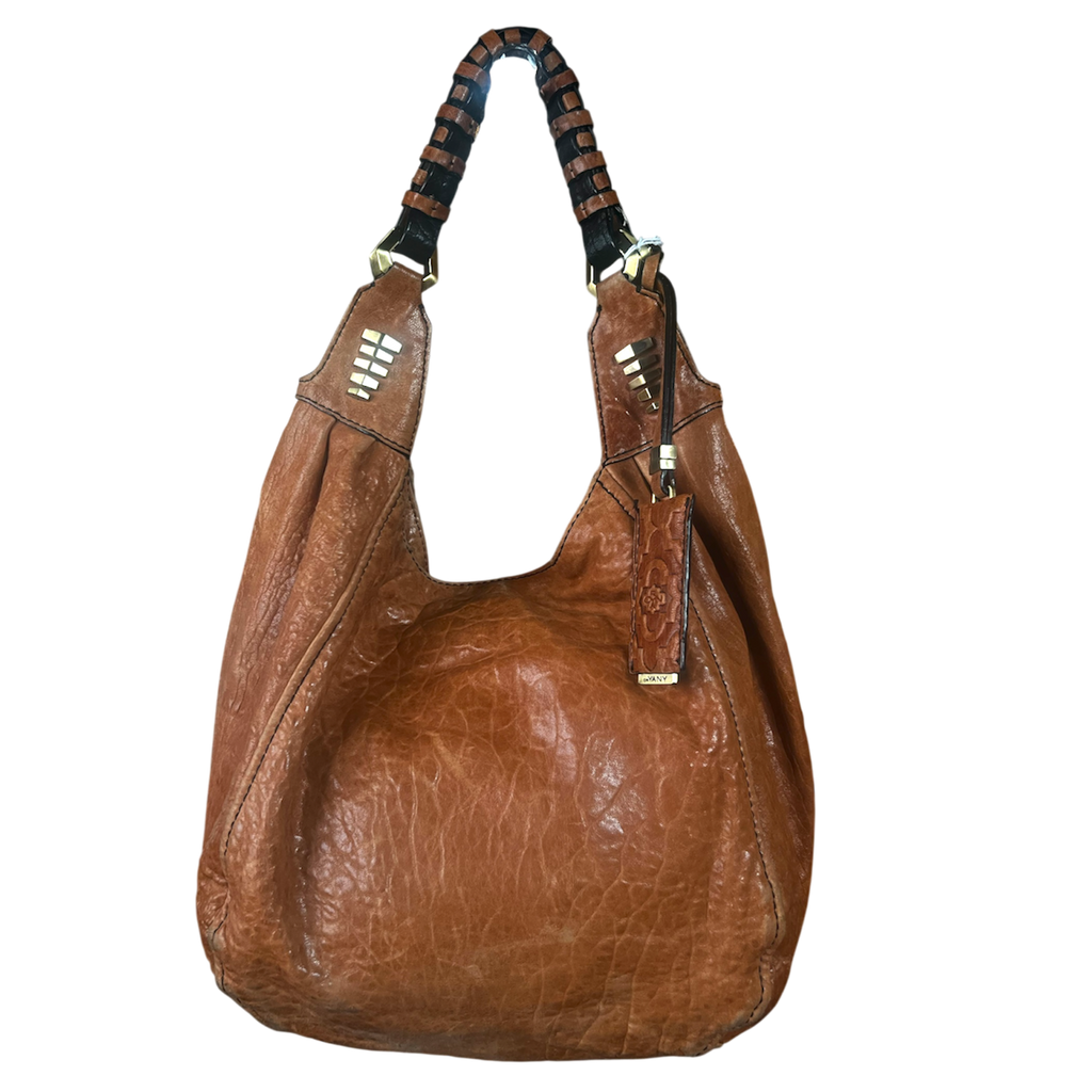 orYANY Brown Textured Leather Purse